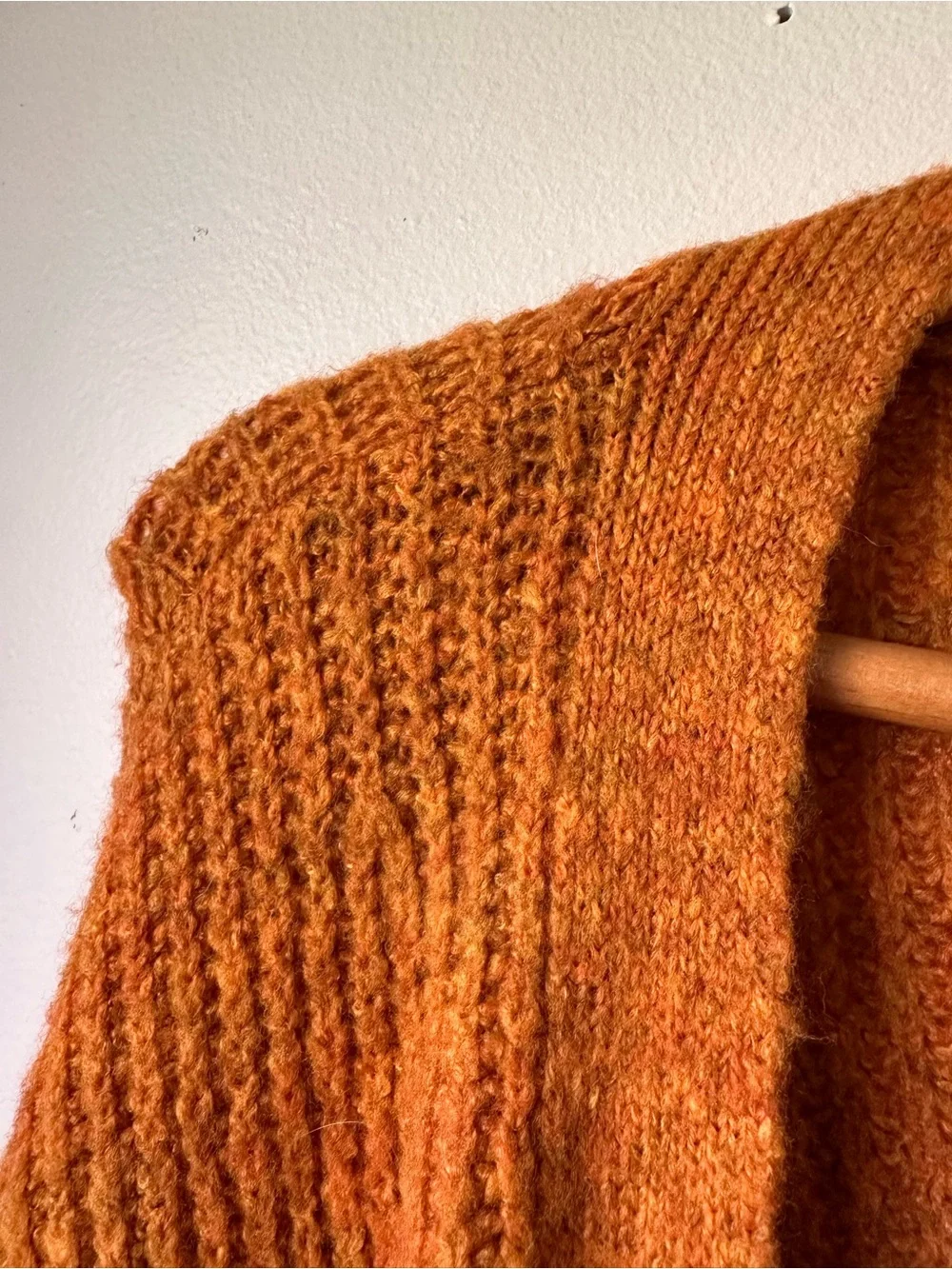American Eagle Orange Textured Knit Cardigan - Picture 3 of 8